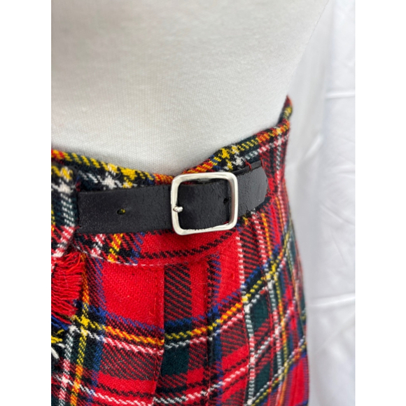 Women's vintage Pitlochry Knitwear Skirt Red Plaid - Picture 5 of 12